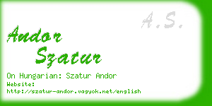andor szatur business card